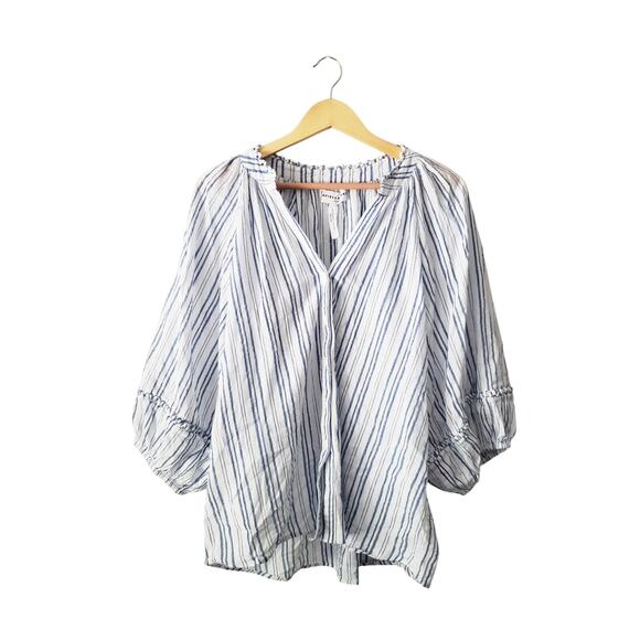 Apiece Apart Mitte Top Blue/White Stripes SIze 2X - Picture 1 of 10